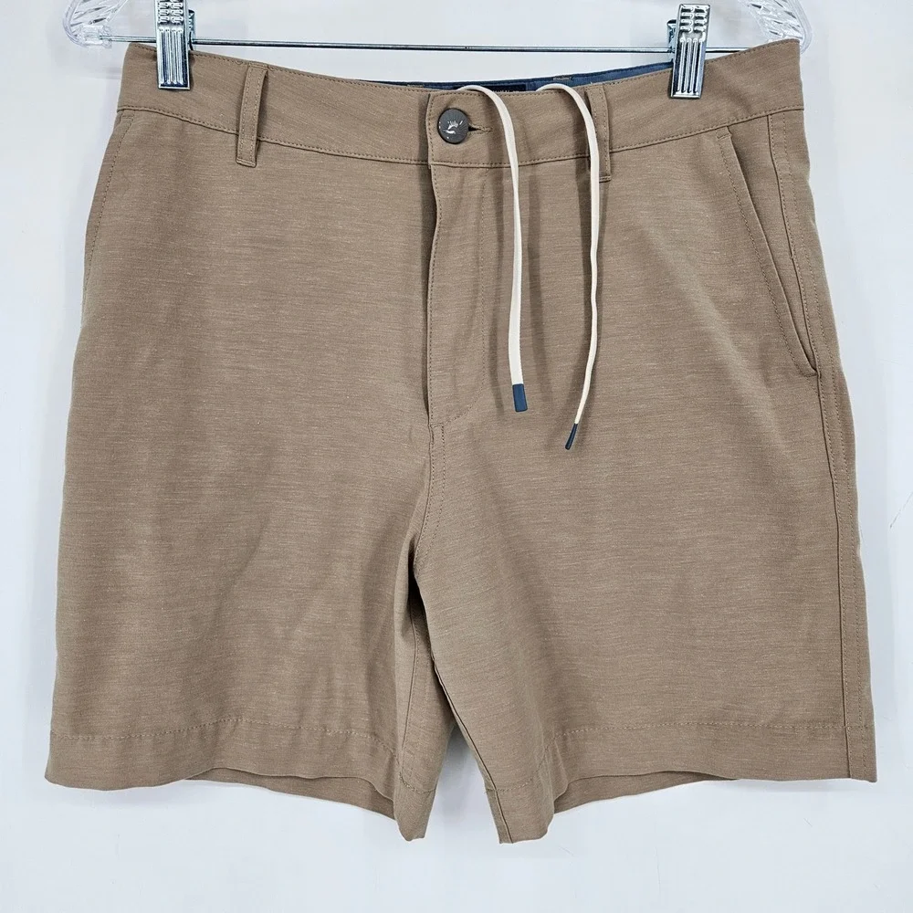 Faherty All Day Shorts Mens 30 Tan Performance Stretch Summer Casual Chino